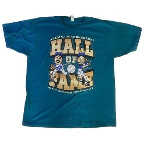 Arizona Diamondbacks Hall Of Fame Teal Shirt Randy Johnson Luis Gonzalez | XL